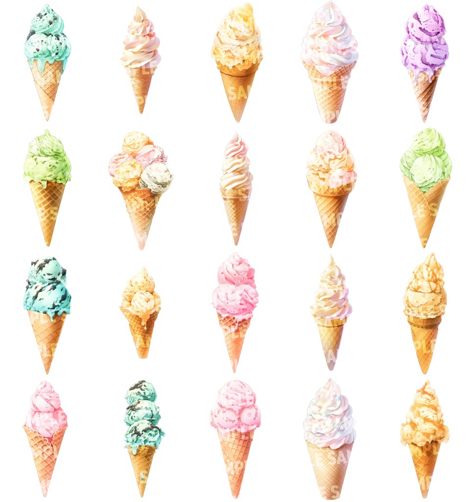 【透過素材50点】アイスクリーム(png)