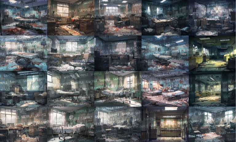 【背景60枚】廃病院(ゲーム/TRPG背景素材/CoC/ココフォリア)
