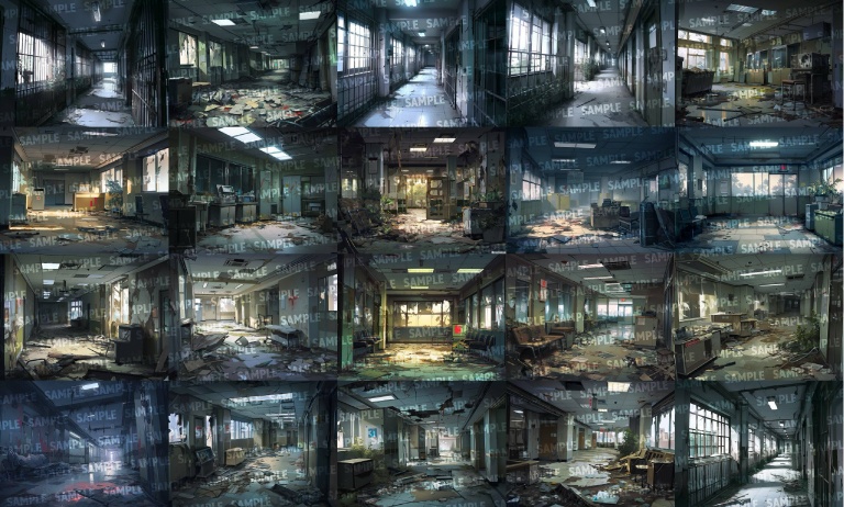 【背景60枚】廃病院(ゲーム/TRPG背景素材/CoC/ココフォリア)