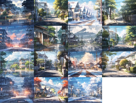 【背景150枚】住宅街(ゲーム/TRPG背景素材/CoC/ココフォリア)