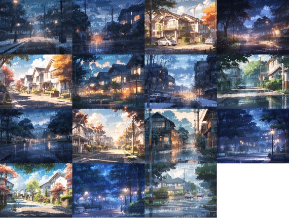 【背景150枚】住宅街(ゲーム/TRPG背景素材/CoC/ココフォリア)