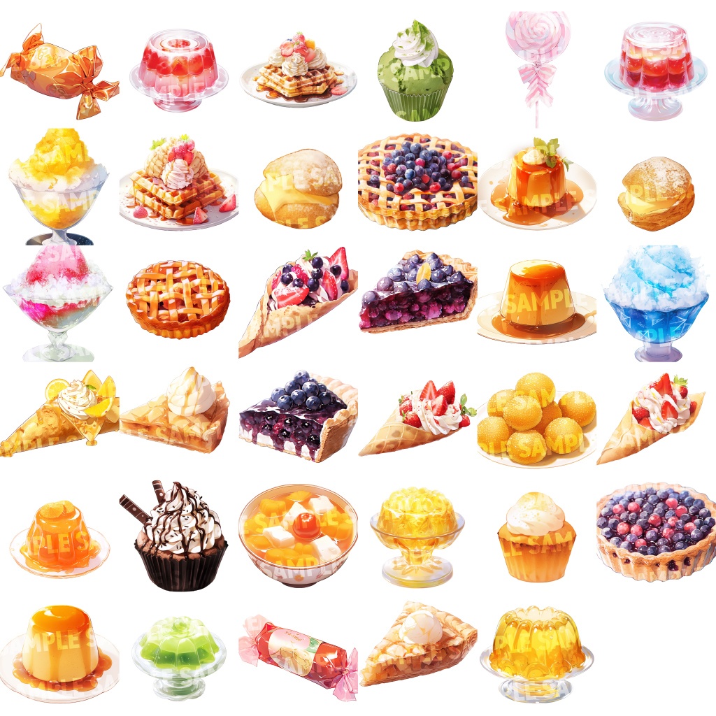 【透過素材40点】スイーツ(png)