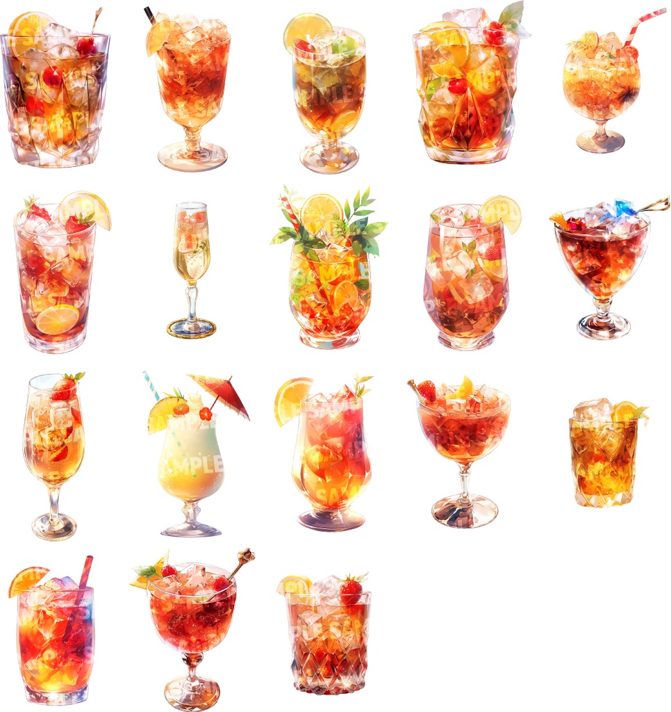 【透過素材72点】カクテル(png)