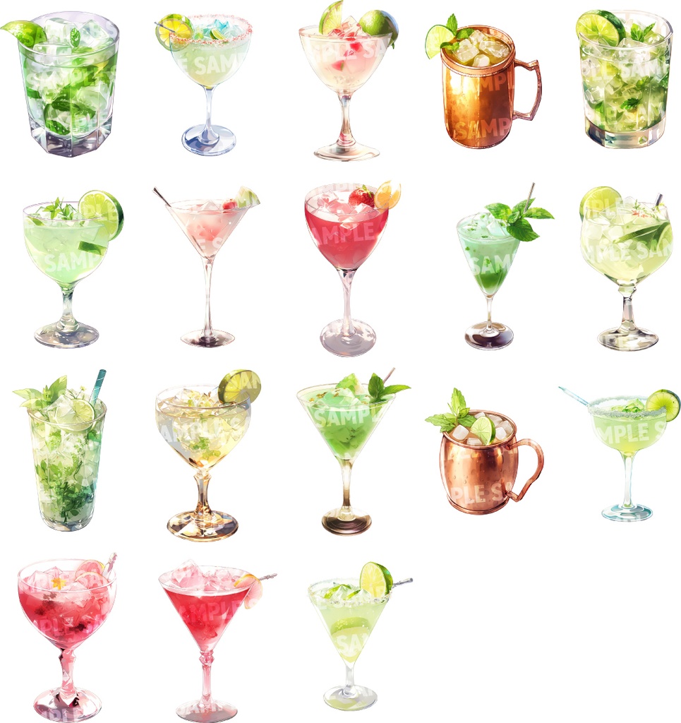 【透過素材72点】カクテル(png)