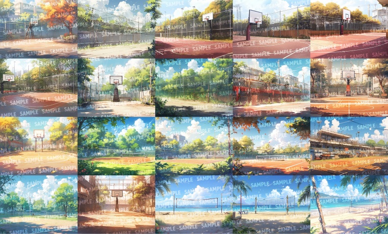 【背景100枚】スポーツ/ジム/スタジアム(ゲーム/TRPG背景素材/CoC/ココフォリア)