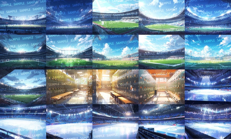 【背景100枚】スポーツ/ジム/スタジアム(ゲーム/TRPG背景素材/CoC/ココフォリア)