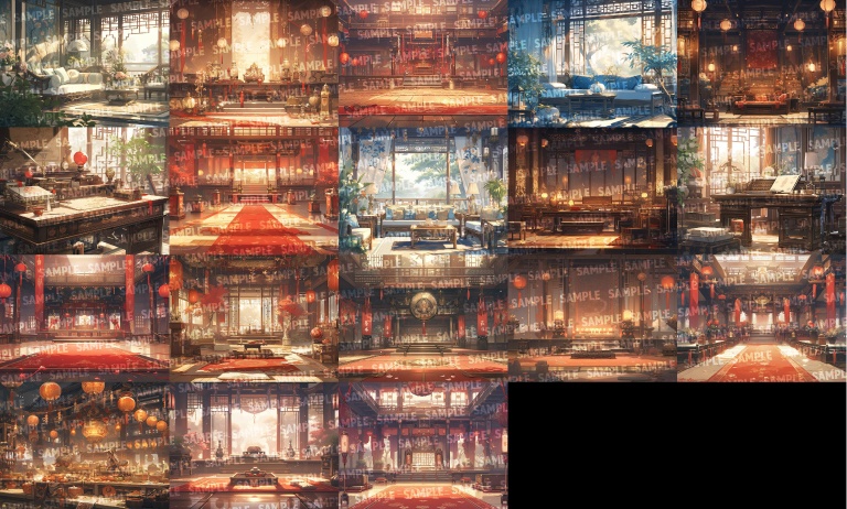 【背景200枚】中国王宮(ゲーム/TRPG背景素材/CoC/ココフォリア)