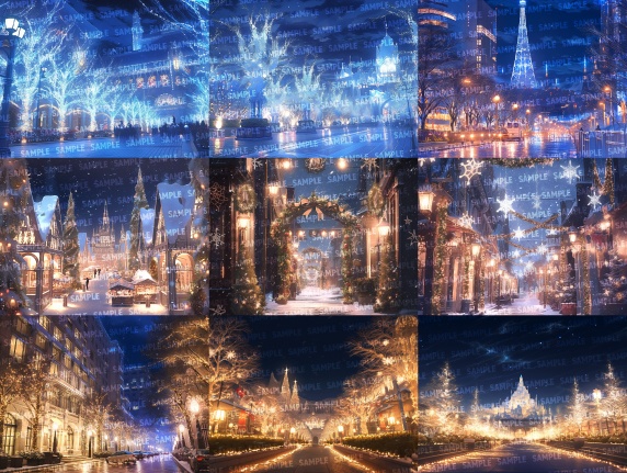 【背景50枚】イルミネーション|差分あり(ゲーム/TRPG背景素材/CoC/ココフォリア)