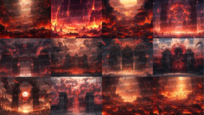 【背景100枚】地獄(ゲーム/TRPG/CoC/ココフォリア)