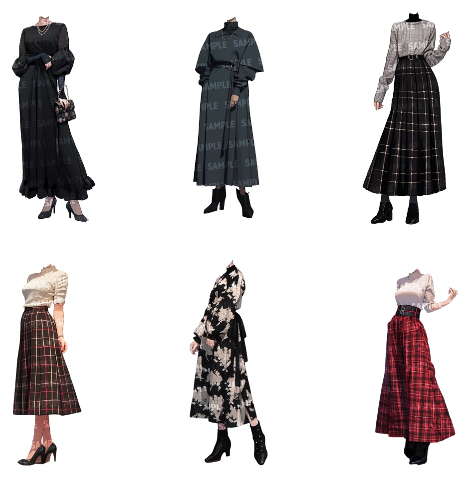 【立ち絵50点】冬服|女性(png)