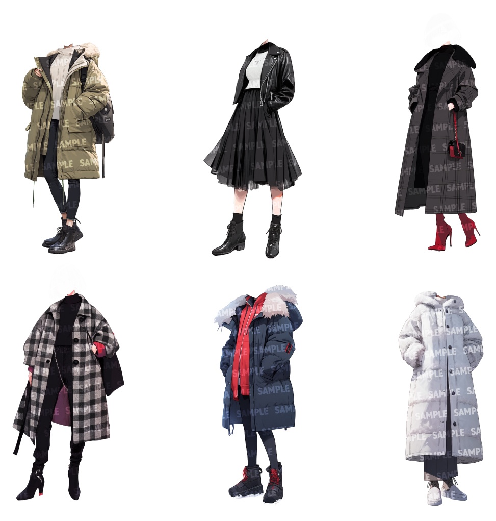 【立ち絵50点】冬服|女性(png)