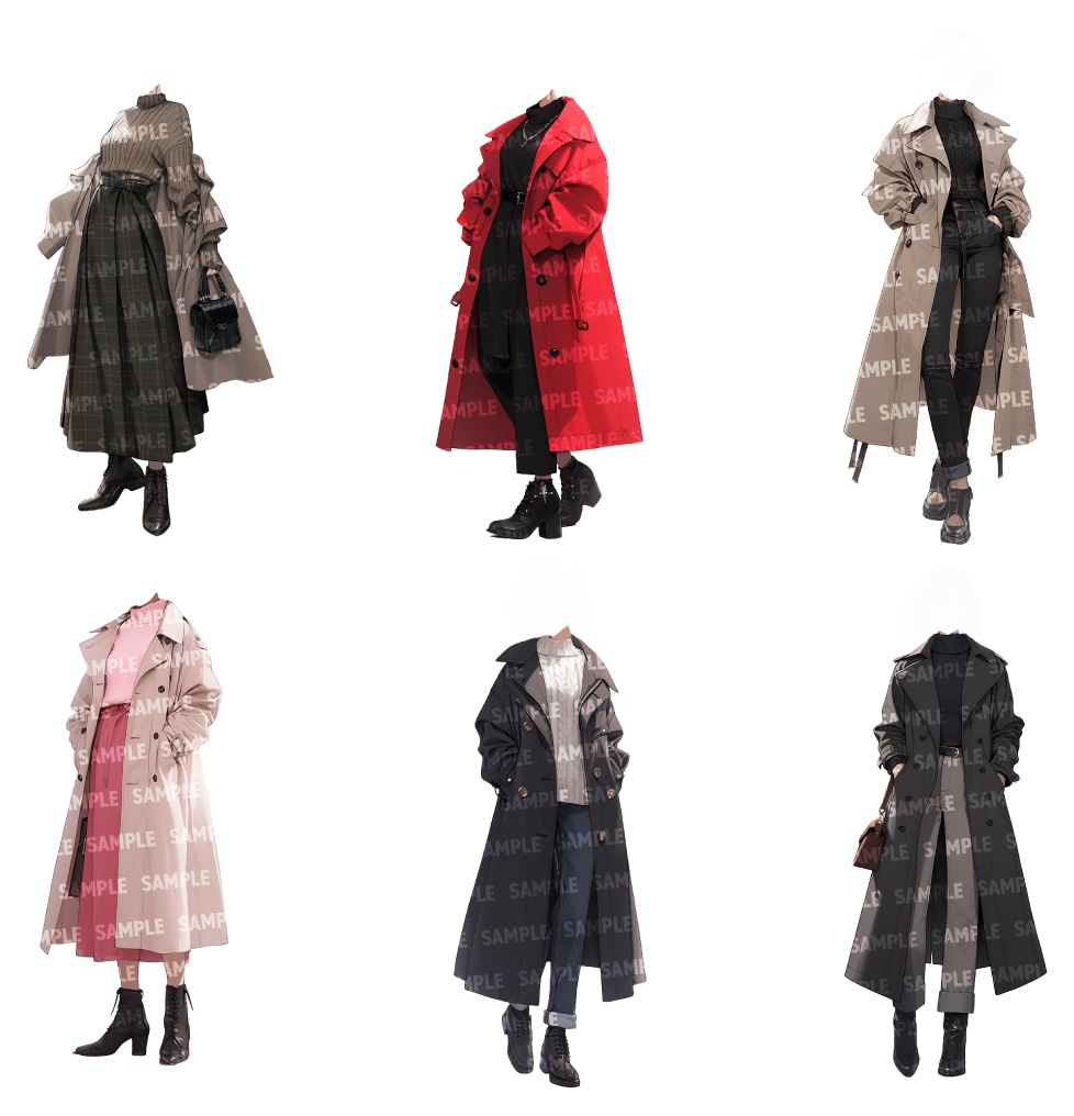 【立ち絵50点】冬服|女性(png)