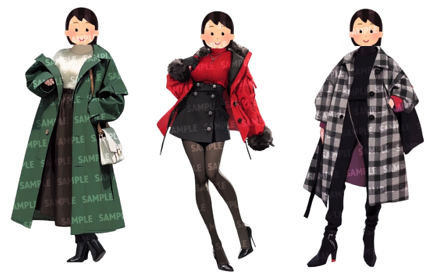 【立ち絵50点】冬服|女性(png)