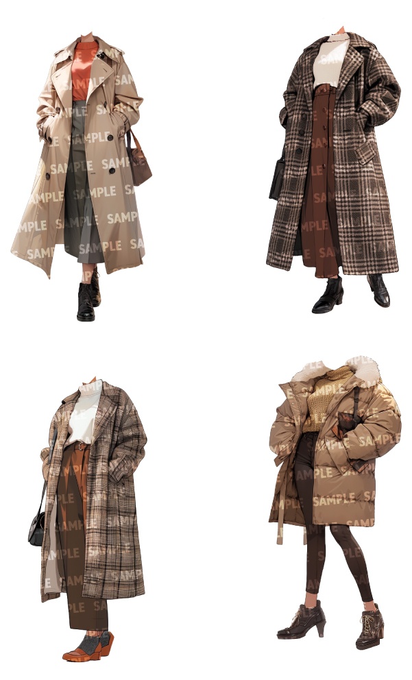 【立ち絵50点】冬服|女性(png)