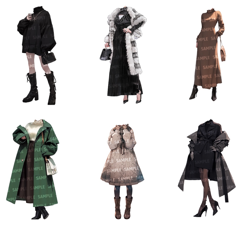 【立ち絵50点】冬服|女性(png)