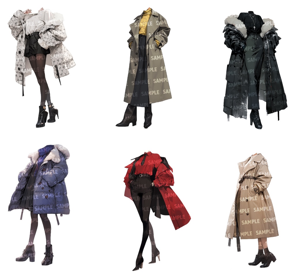 【立ち絵50点】冬服|女性(png)