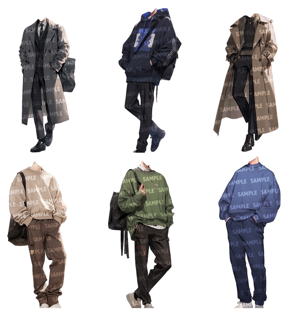 【立ち絵50点】冬服|男性(png)