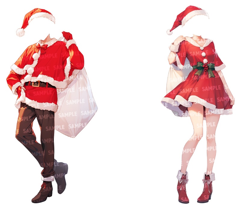 【立ち絵20点】サンタ|男女(png)
