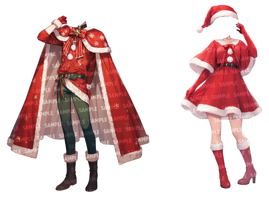 【立ち絵20点】サンタ|男女(png)