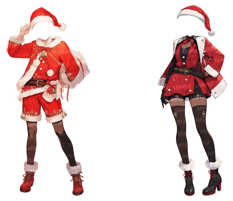 【立ち絵20点】サンタ|男女(png)
