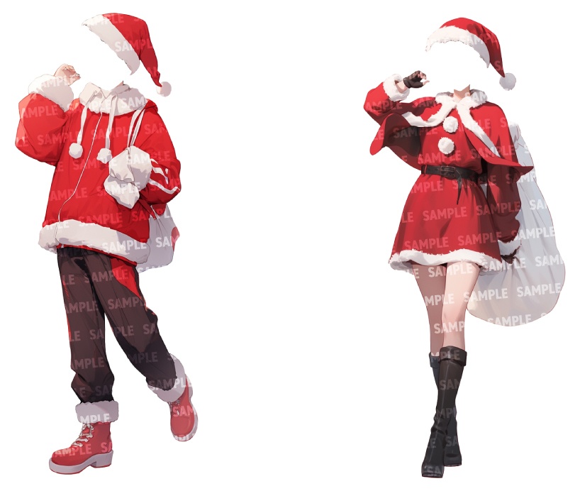【立ち絵20点】サンタ|男女(png)