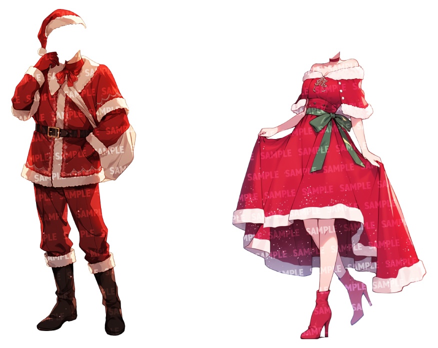 【立ち絵20点】サンタ|男女(png)