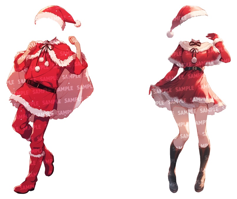 【立ち絵20点】サンタ|男女(png)