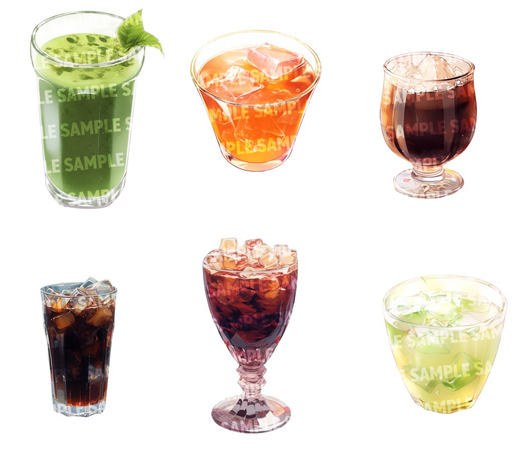 【透過素材済50点】飲み物(png)