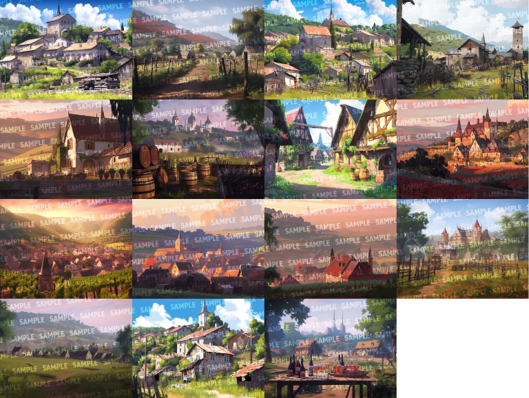 【背景100枚】村/集落(ゲーム/TRPG背景素材/CoC/ココフォリア)