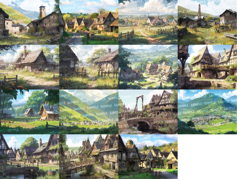 【背景100枚】村/集落(ゲーム/TRPG背景素材/CoC/ココフォリア)