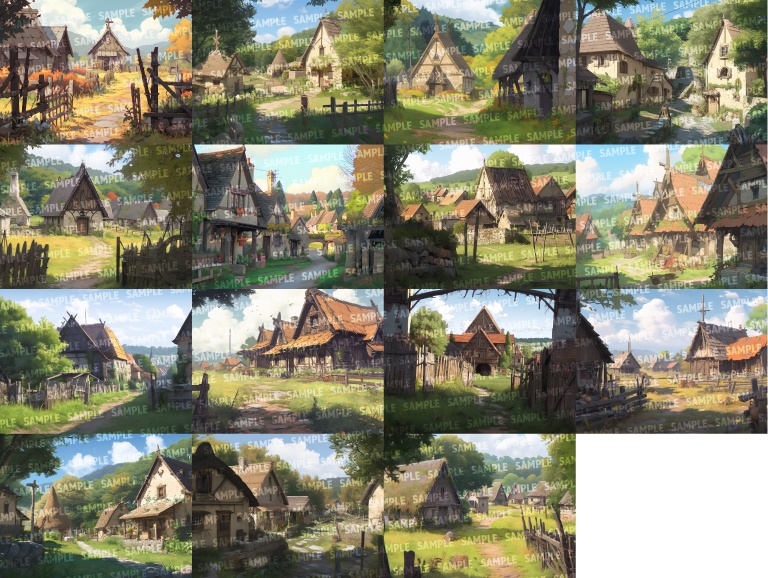 【背景100枚】村/集落(ゲーム/TRPG背景素材/CoC/ココフォリア)