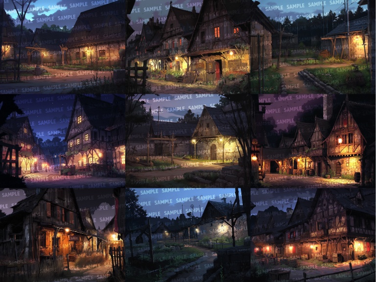 【背景100枚】村/集落(ゲーム/TRPG背景素材/CoC/ココフォリア)