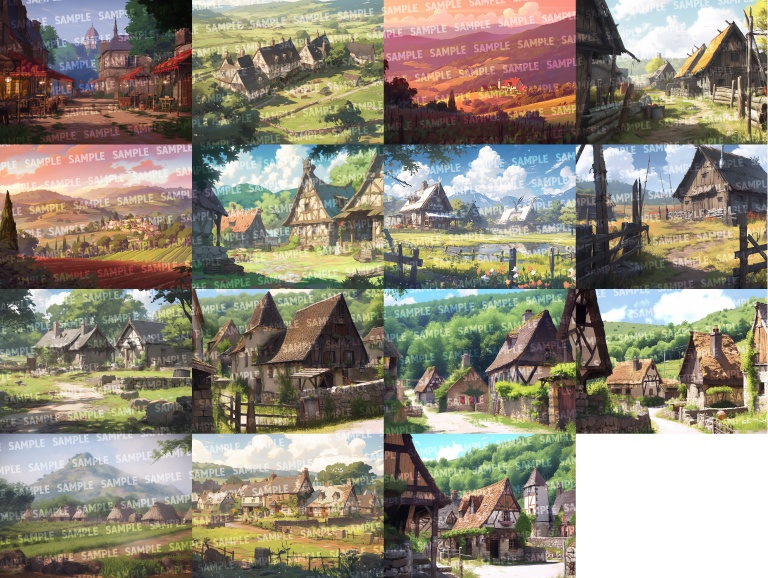 【背景100枚】村/集落(ゲーム/TRPG背景素材/CoC/ココフォリア)