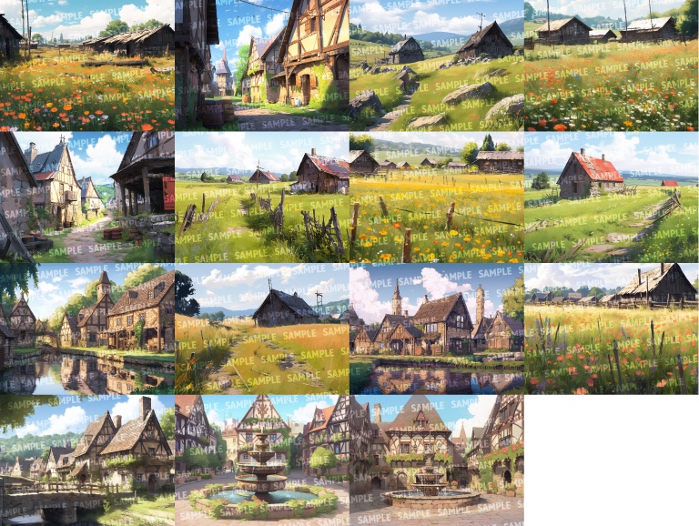 【背景100枚】村/集落(ゲーム/TRPG背景素材/CoC/ココフォリア)