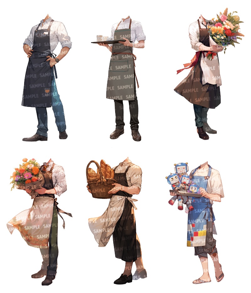 【立ち絵50点】職業|男性(png)