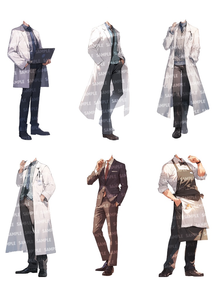 【立ち絵50点】職業|男性(png)