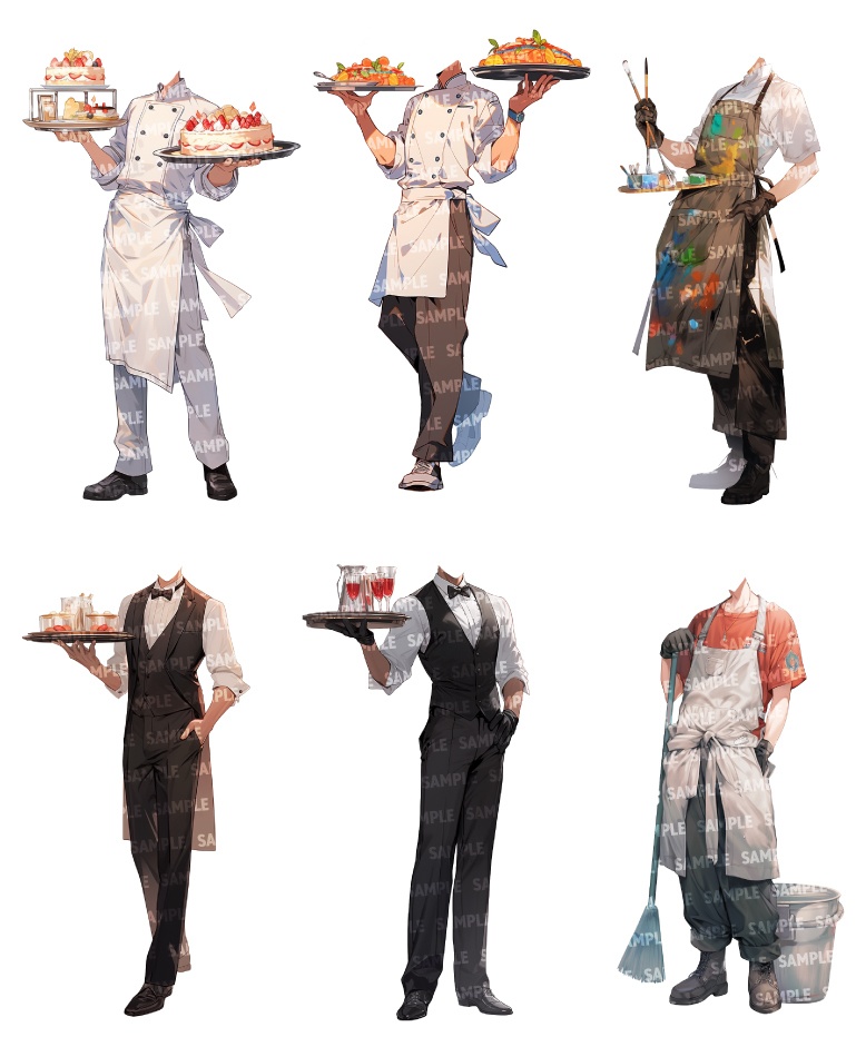 【立ち絵50点】職業|男性(png)