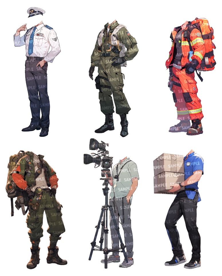 【立ち絵50点】職業|男性(png)