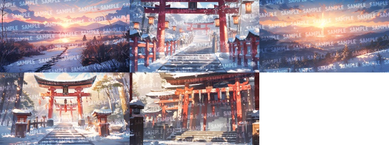 【背景/高画質立ち絵19点】お正月セット(png)