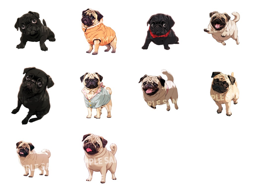 【透過素材100点】犬(png)