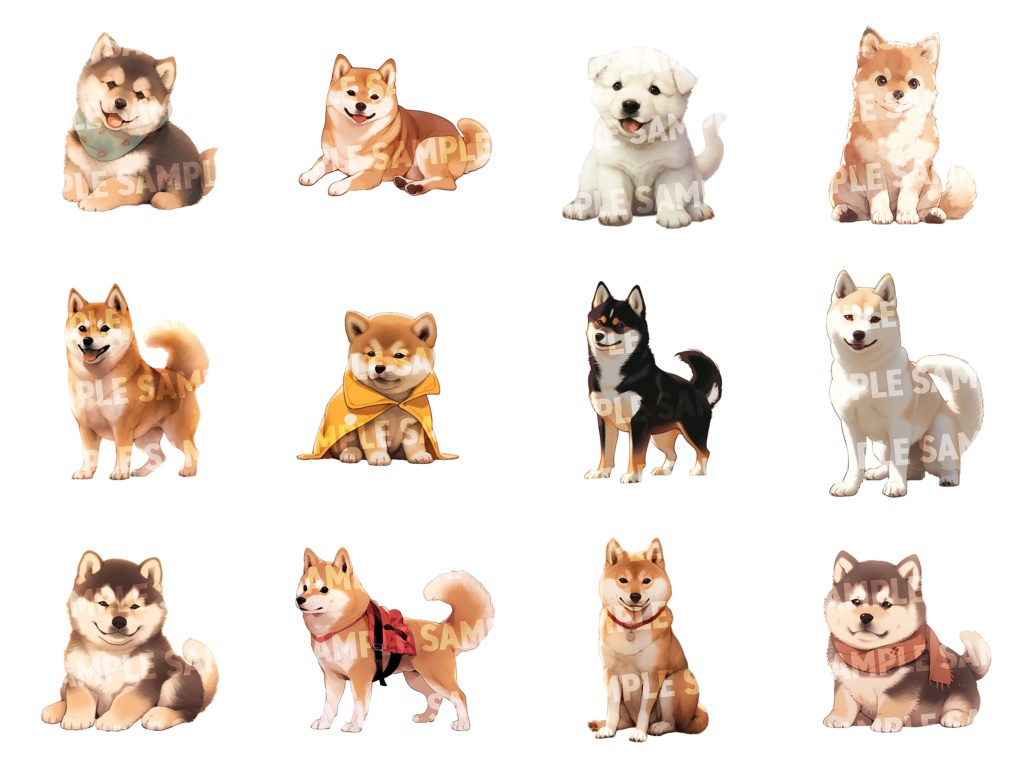 【透過素材100点】犬(png)