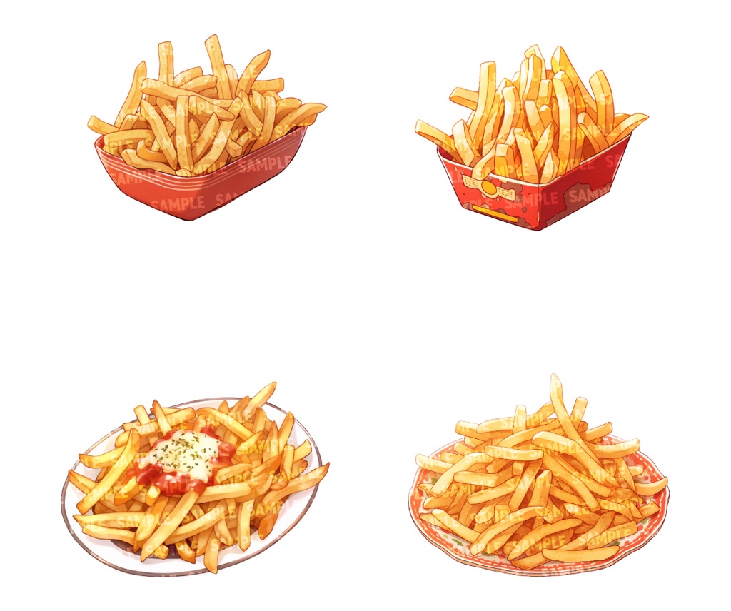 【透過素材50点】ファストフード(png)