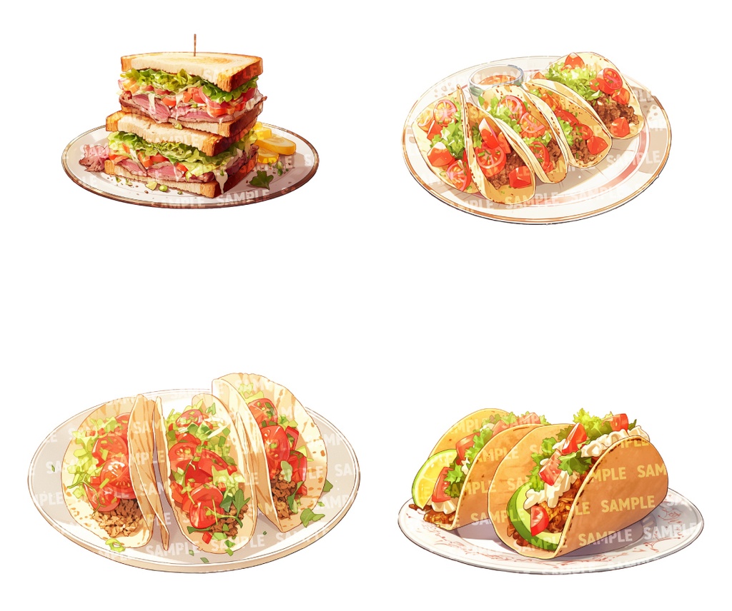 【透過素材50点】ファストフード(png)