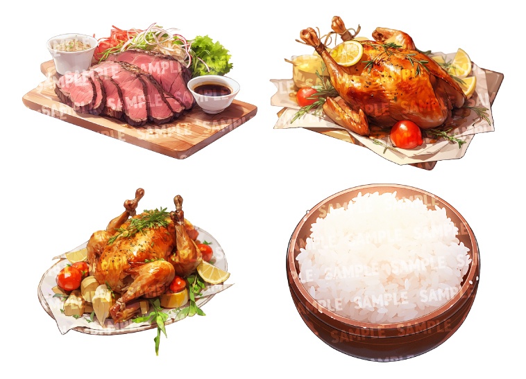 【透過素材50点】洋食(png)