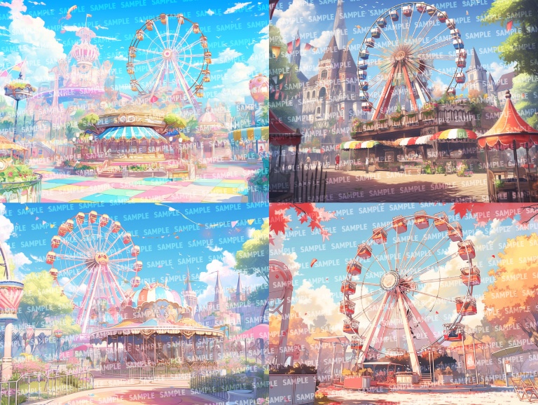 【背景40枚】遊園地(ゲーム/TRPG背景素材/CoC/ココフォリア)