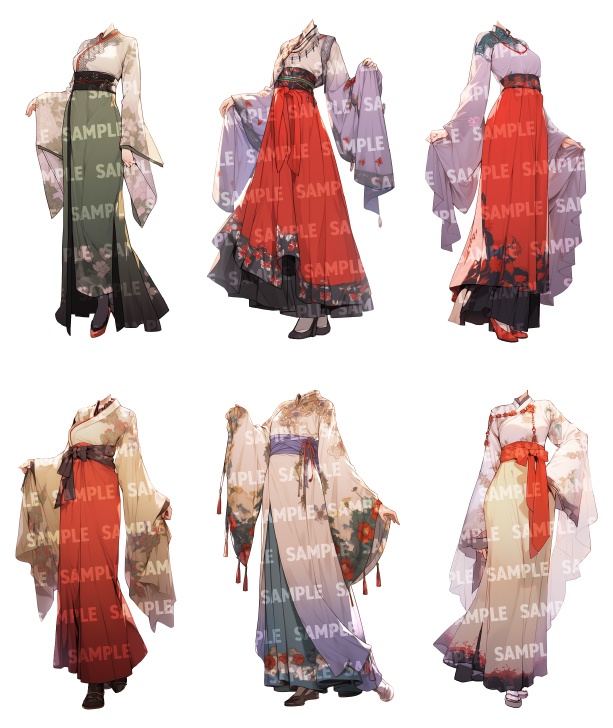 【立ち絵60点】漢服|男女(png)