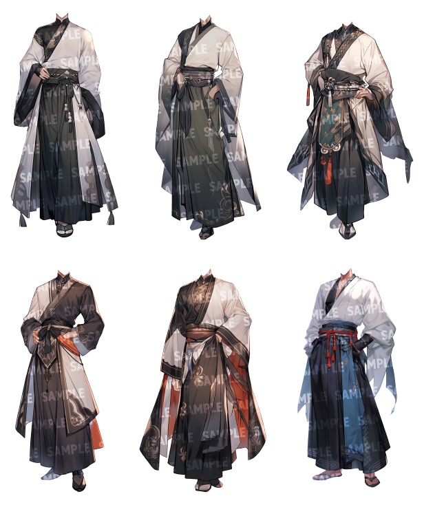 【立ち絵60点】漢服|男女(png)