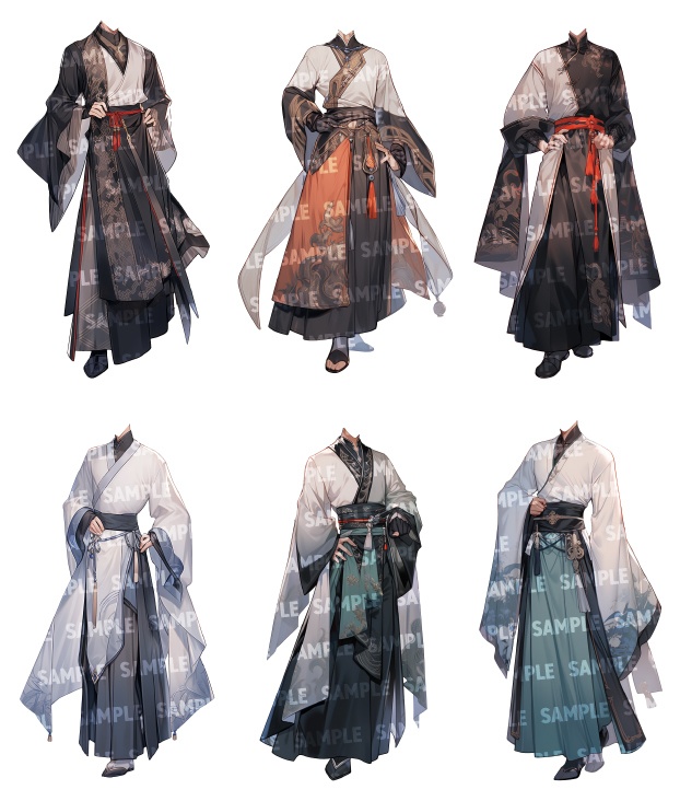 【立ち絵60点】漢服|男女(png)