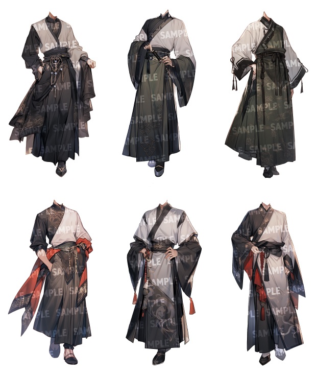 【立ち絵60点】漢服|男女(png)