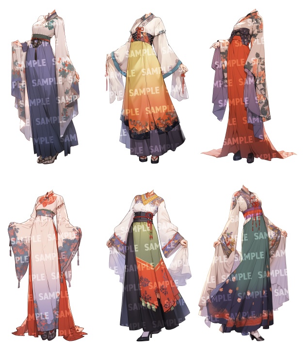 【立ち絵60点】漢服|男女(png)